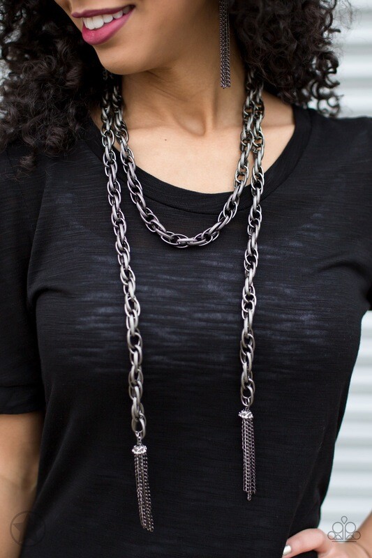 Gunmetal multi wear necklace