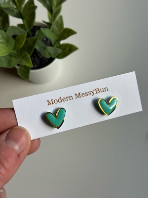 Gold Trim Turquoise Heart