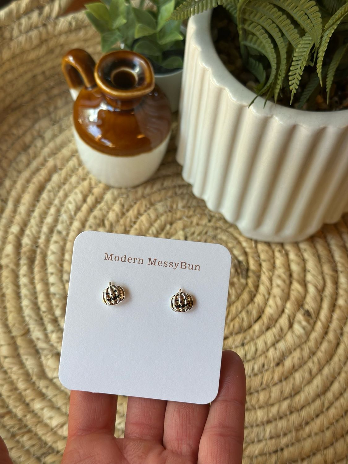 Silver Pumpkin Stud
