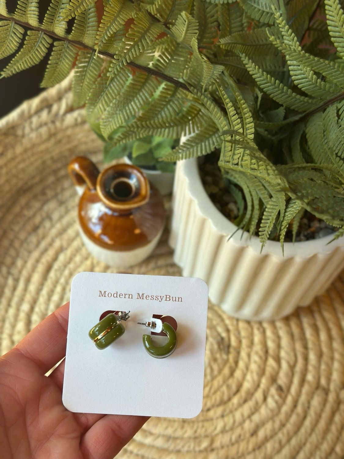 Forest Green &amp; Gold Hoops