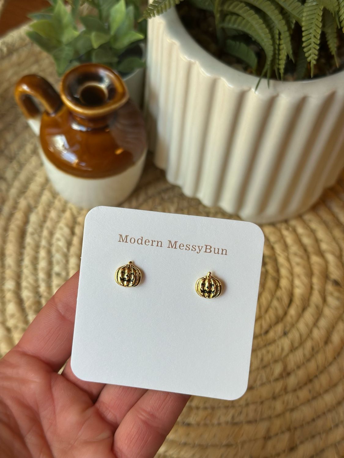Gold Pumpkin Stud