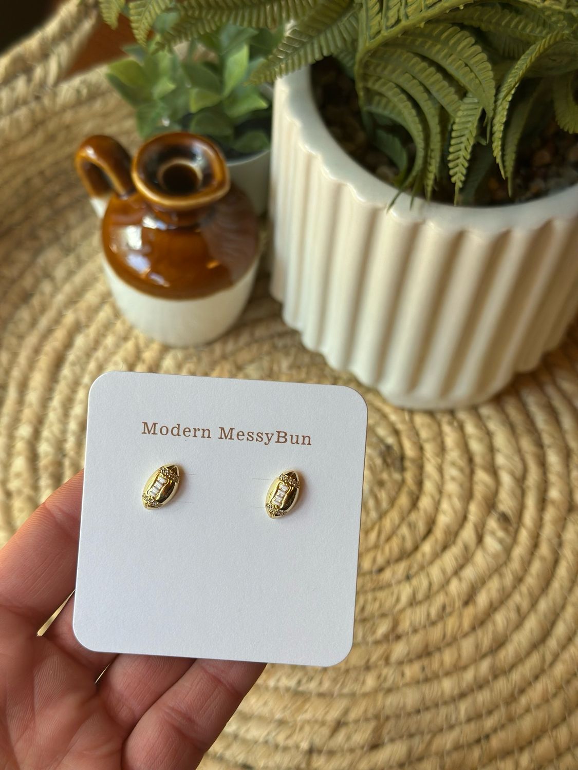 Gold Football w Bling Stud