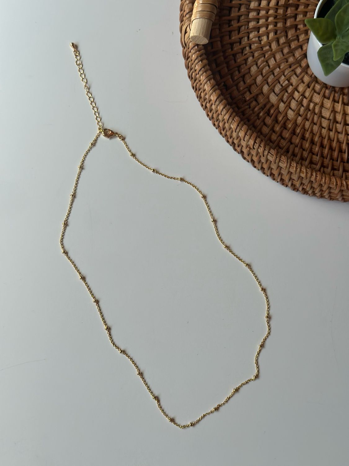 18k Gold Plated Satellite Chain Necklace