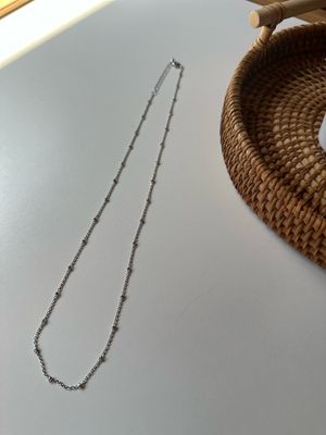 18k Rhodium Plated Satellite Chain Necklace