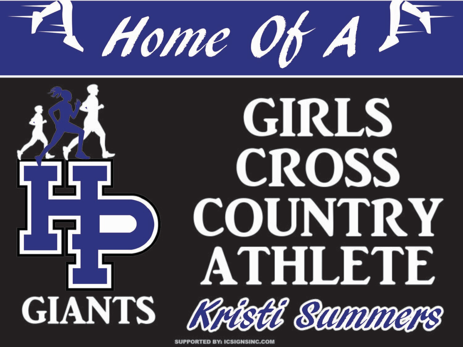 Girls Cross Country Yard Sign - CUSTOM