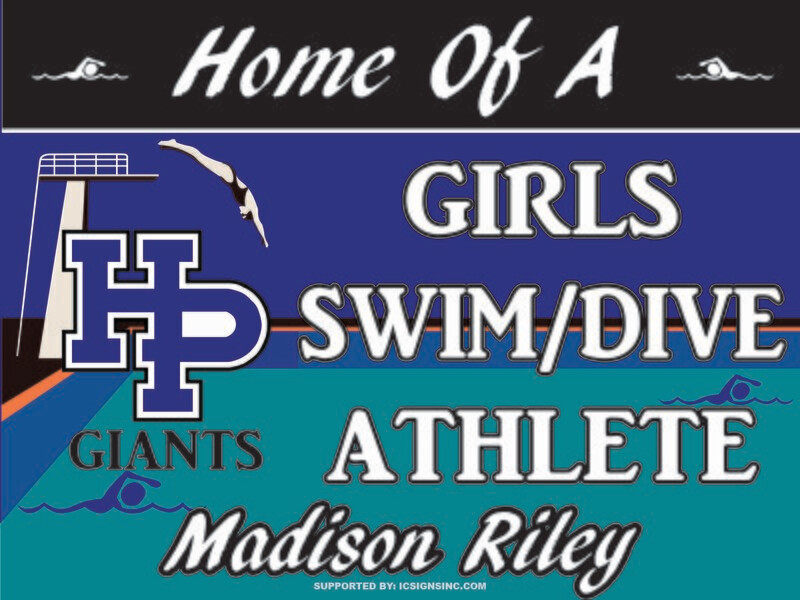 Girls Swim and Dive Team Yard Sign - CUSTOM