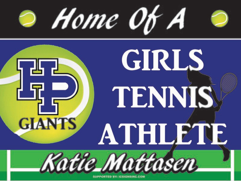 Girls Tennis Team Yard Sign - CUSTOM