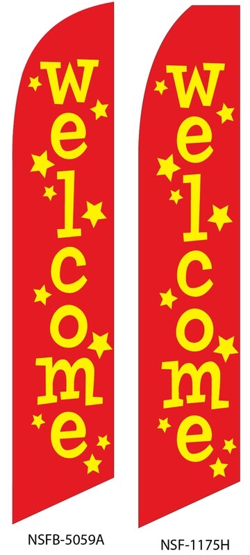 Welcome (Red w/Stars) Swooper Flag