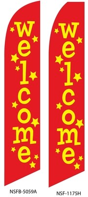 Welcome (Red w/Stars) Swooper Flag