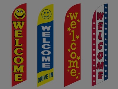 "Welcome" Swooper Flags
