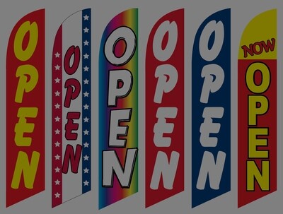 "Open" Swooper Flags