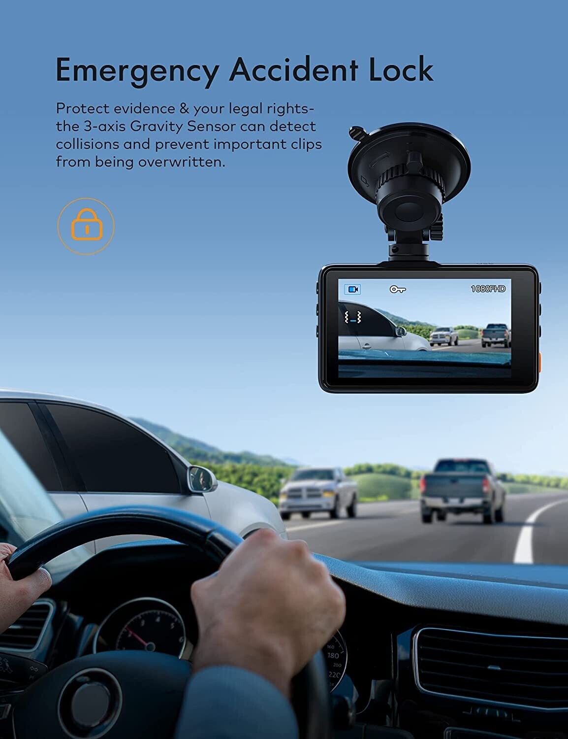 Dash Cam 1080P FHD DVR Car Driving Recorder 3 Inch LCD Screen 170° Wide Angle, G-Sensor, WDR, Parking Monitor, Loop Recording, Motion Detection