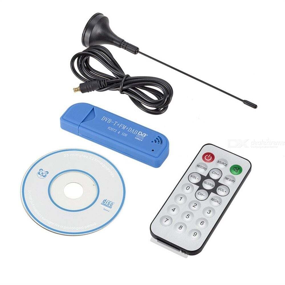 USB 2.0 Digital DVB-T SDR + DAB + FM TV RTL2832U+R820T2 Tuner Receiver Stick