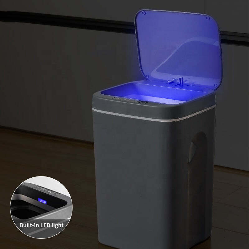 Poubelle en plastique à capteur automatique intelligent, sans contact, nouveau modèle de produit