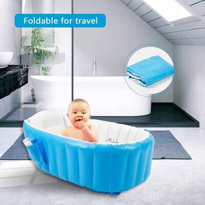 Baignoire gonflable Goodking pour bébé, portable, antidérapante, pour les voyages, mini piscine à air pour enfants, bassin de douche épais, pliable av