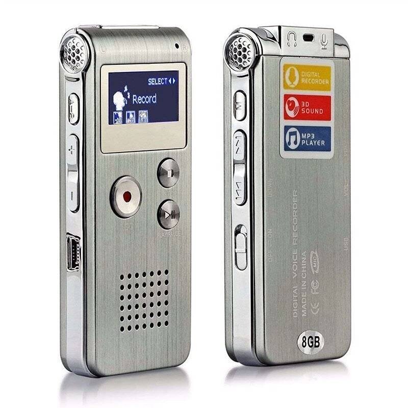 Voice Record Mini 8GB Digital Sound Audio Recorder Dictaphone MP3 Player Silver