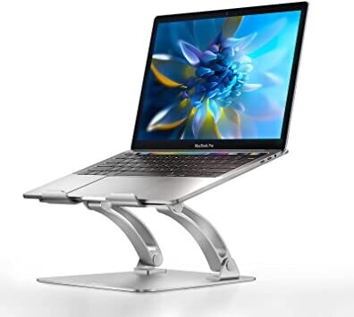 Nulaxy Laptop Stand, Ergonomic Height Angle Adjustable Laptop Riser Holder Compatible with MacBook, Air, Pro, Dell XPS, Samsung, Alienware All Laptops 11-17&quot;, Supports Up to 44 Lbs-Silver