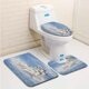 CHAPLLE Castle in Clouds 3 Piece Bathroom Rugs Set Bath Rug Contour Mat and Toilet Lid Cover