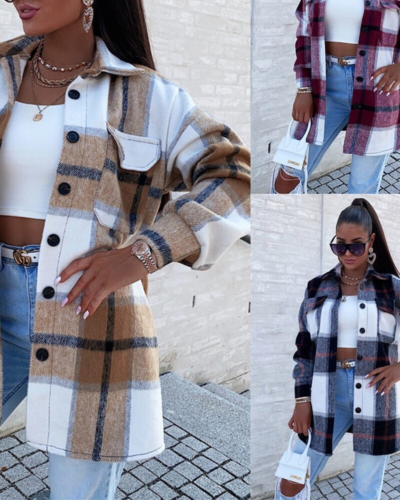 Fantaslook
Fantaslook Womens Plaid Shirts Flannel Shacket Jacket Long Sleeve Button Down Boyfriend Shirt Coats