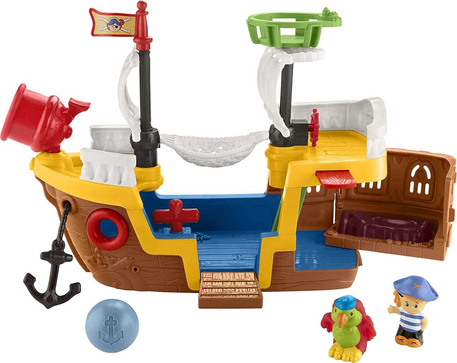 Fisher-Price Little People Ensemble de jeu bateau pirate avec musique, sons et action pour les tout-petits et les enfants d&#39;âge préscolaire âgés de 1 à 5 a