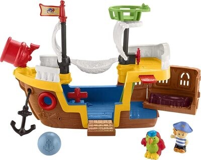 Fisher-Price Little People Ensemble de jeu bateau pirate avec musique, sons et action pour les tout-petits et les enfants d&#39;âge préscolaire âgés de 1 à 5 a