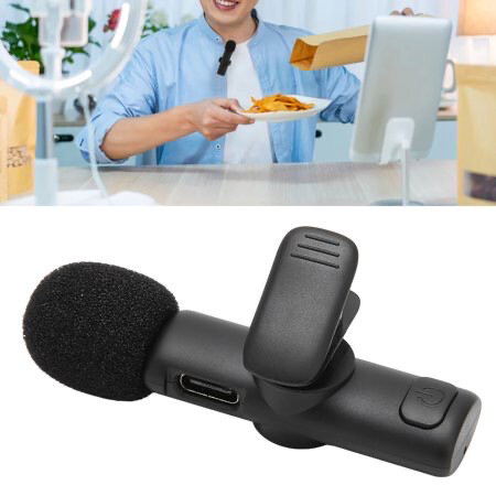 Microphone Sans Fil, Micro Lavalier Sans Fil Multifonction, Prise Omnidirectionnelle à 360 Degrés Pour L&#39;enregistrement Vidéo