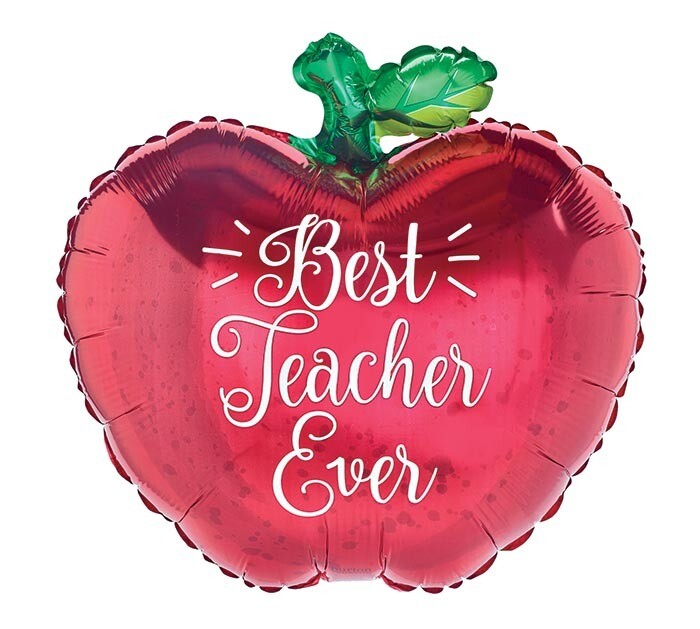 18" Best Teacher Ever Apple Balloon 