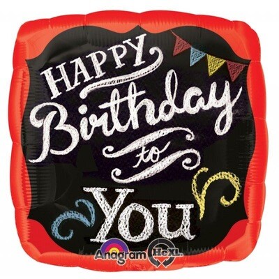 17” Happy Birthday to You Chalkboard Balloon