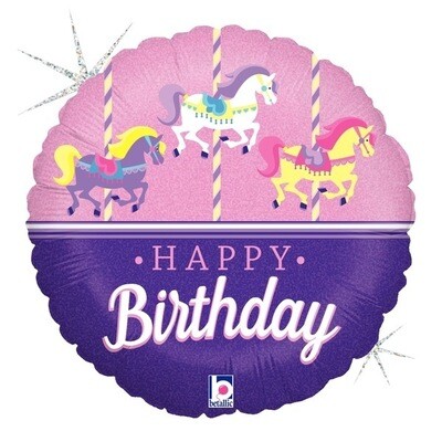 18" HBD Carousel Birthday 7810318