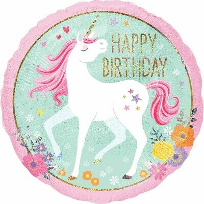18" Birthday Magical Unicorn Balloon 4907418
