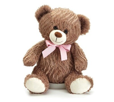 12" Soft Teddy Bear w/ Pink Bow