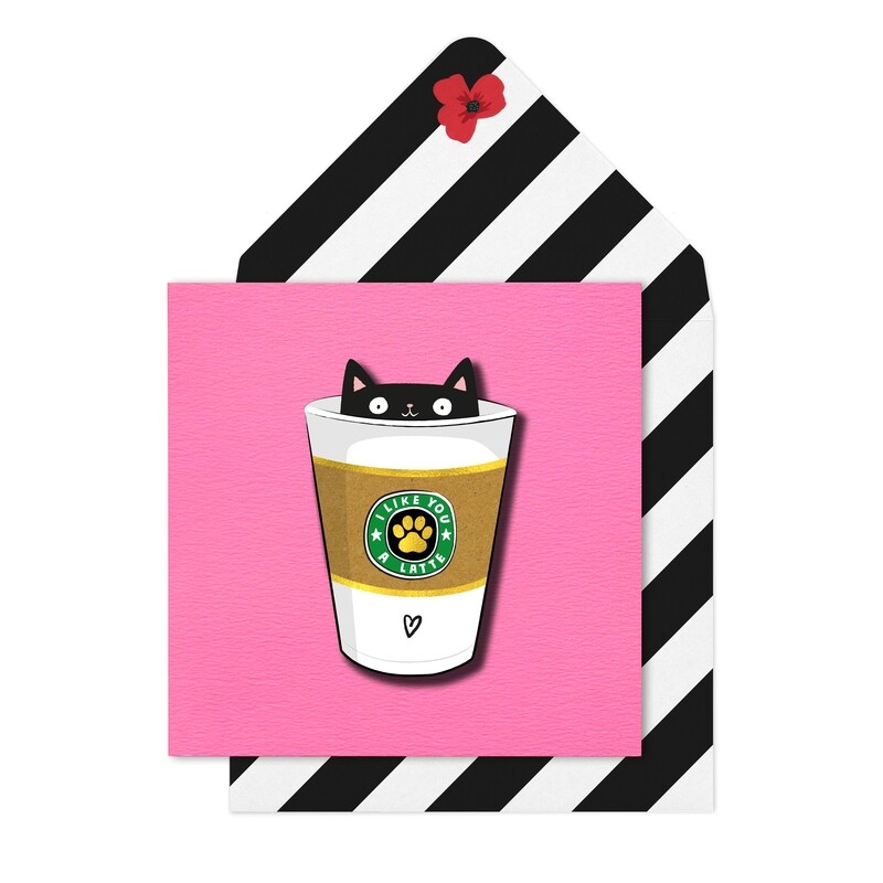 Latte Cat Card