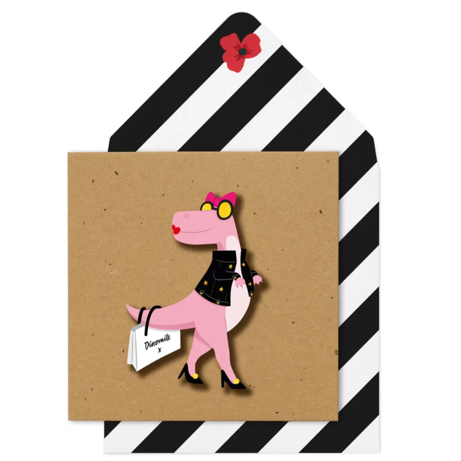 Pink Dinosaur Card