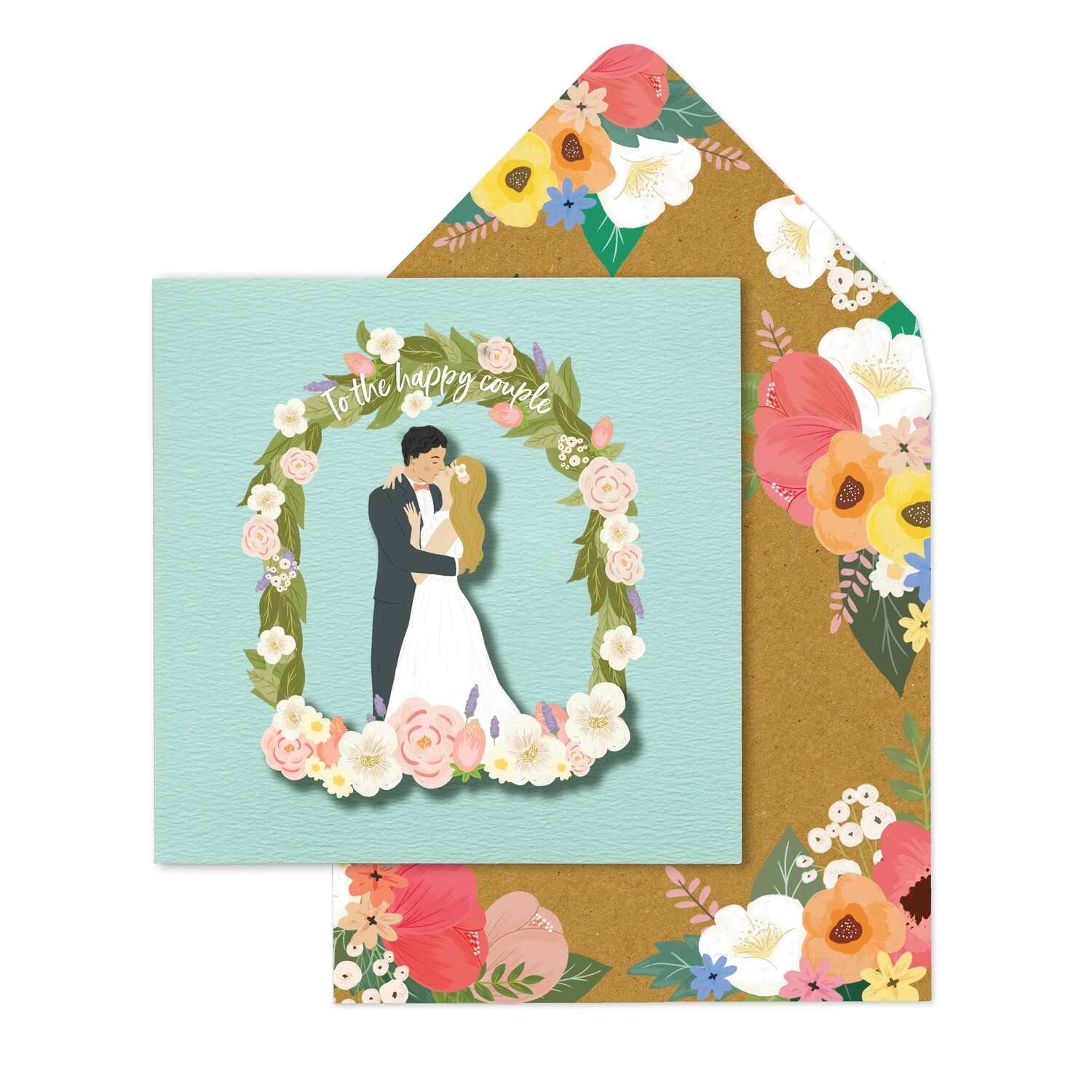 Mr and Mrs Couple Floral Arch Card