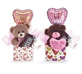 Happy Valentines Day Plush Gift Box w/ Hershey Bar