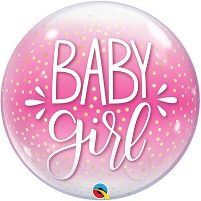 22" Baby Girl Pink Deco Bubble Balloon