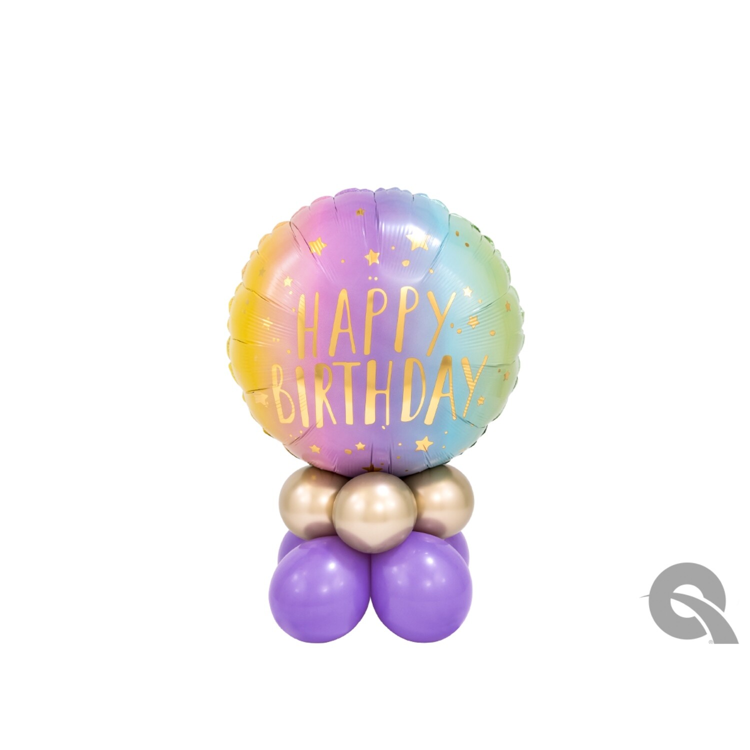Happy Birthday Ombré Cake Balloon Bouquet Designs