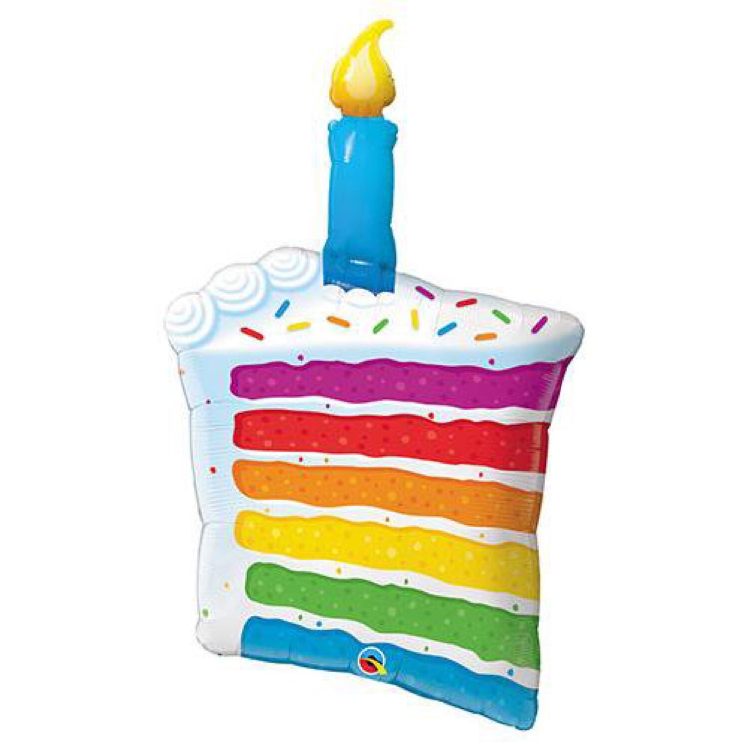42" Rainbow Cake Candle Shape Balloon