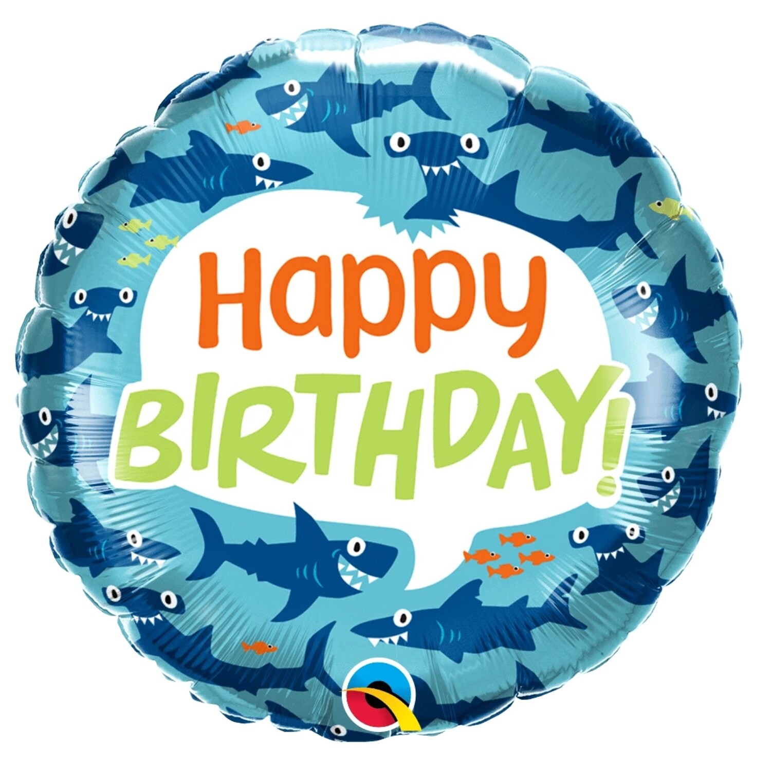 18" Fun Sharks Happy Birthday Balloon