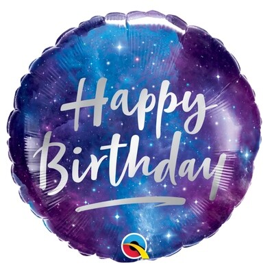 18" Happy Birthday Galaxy Balloon