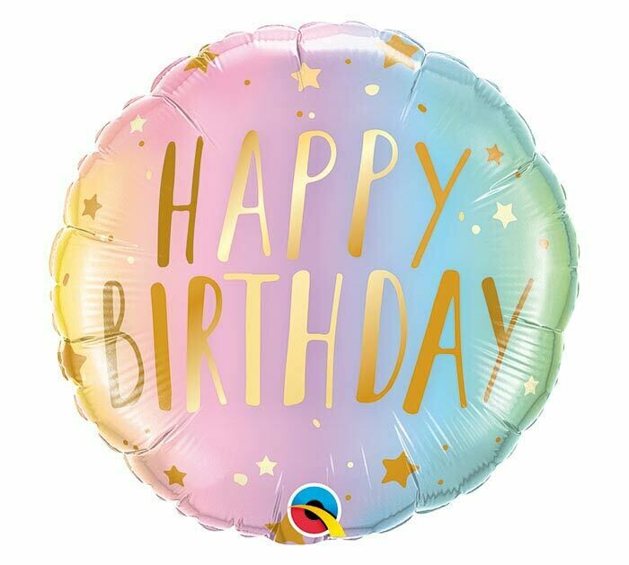 18" Pastel Ombre Birthday Pkg Balloon