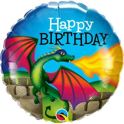 18" Mythical Dragon Happy Birthday Balloon