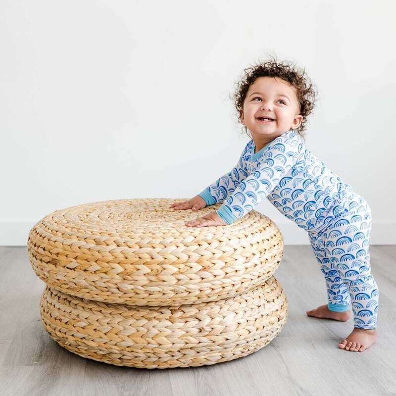 Little Sleepies 2 Piece Blue Rainbows Pajamas