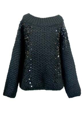 Hannah Banana Loose Fit Sweater w/ Sequins