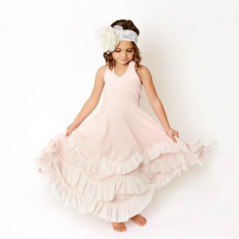 Light Pink Frock Ruffles Dress