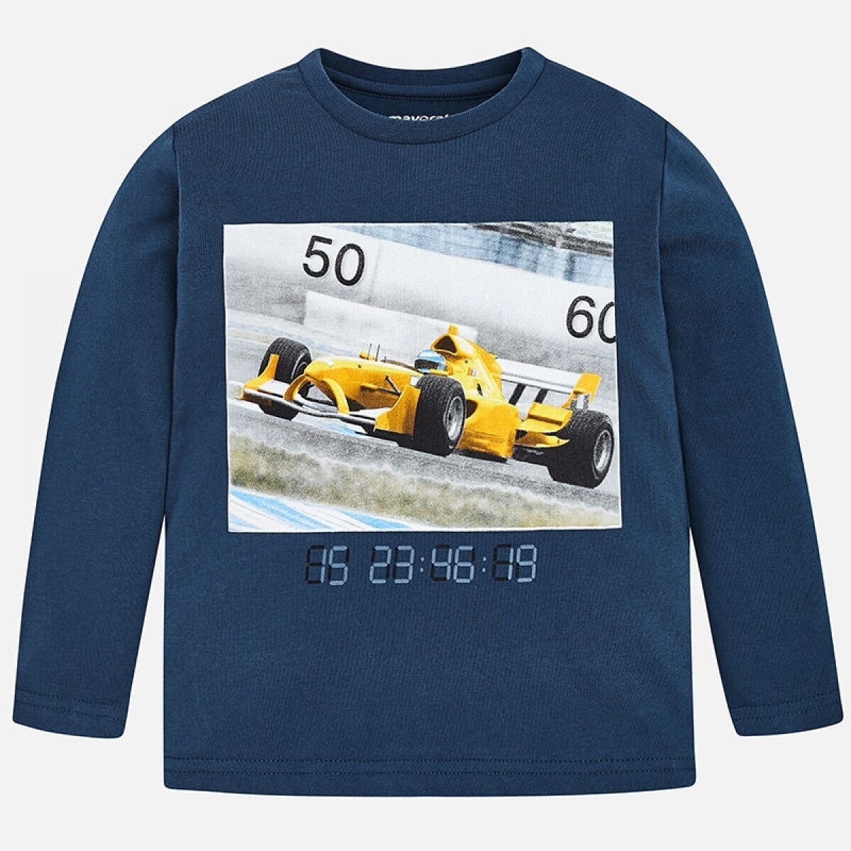 Mayoral Long Sleeved Racing Car T-Shirt - Blue