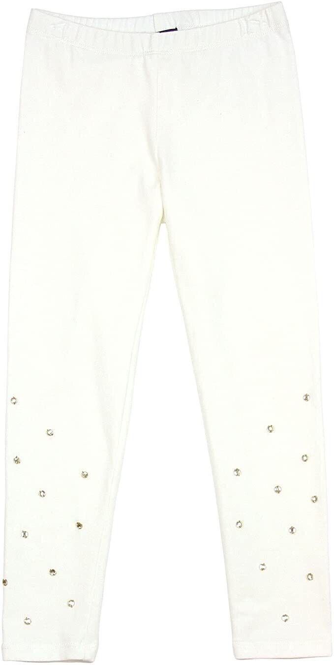 Kate Mack White Spun Gold Crystal Leggings