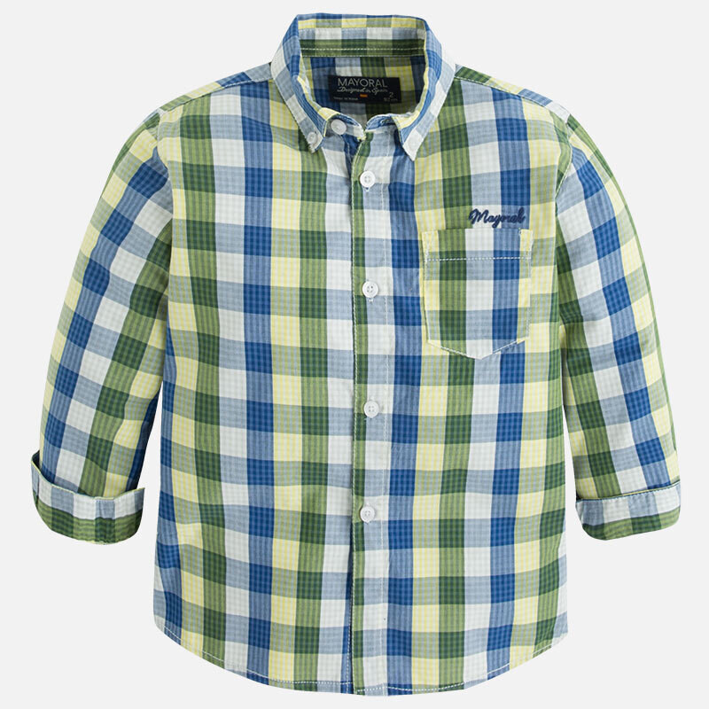 Mayoral L/S Green Blue Checkered Shirt