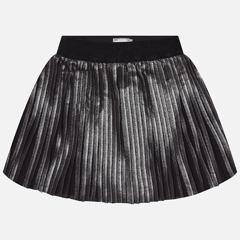 Mayoral Lurex Skirt Black &amp; Silver Flare
