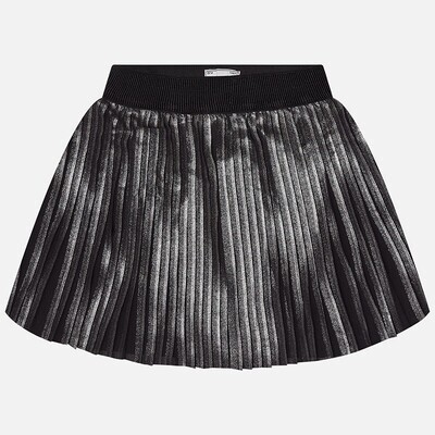 Mayoral Lurex Skirt Black & Silver Flare